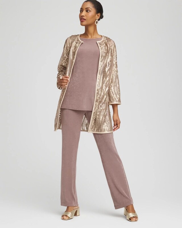 Travelers Collection Champagne Sequins Jacket - image 2